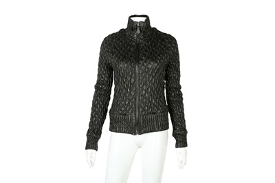 Lot 389 - Bottega Veneta Black Quilted Leather Jacket - Size 42