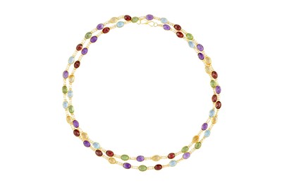 Lot 146 - A MULTI-GEM LONG NECKLACE