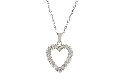 Lot 235 - A DIAMOND HEART PENDANT NECKLACE