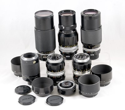 Lot 230 - Nikon Manual Focus Telephoto Lenses & Converters.