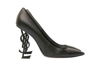 Lot 399 - Saint Laurent Black Opym Heeled Pump - Size 40