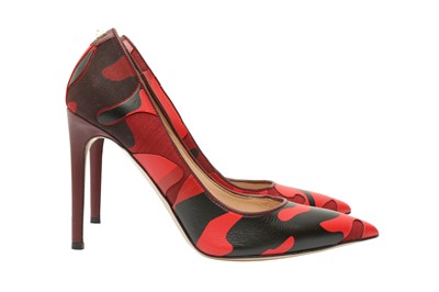 Lot 63 - Valentino Red Rockstud Camo Heeled Pump - Size 37