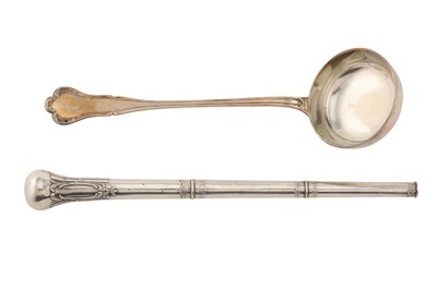 Lot 156 - An Italian 800 standard silver soup ladle