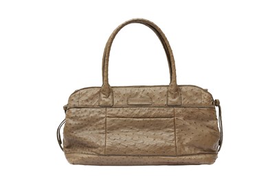 Lot 191 - Brunello Cucinelli Taupe Ostrich Shoulder Tote