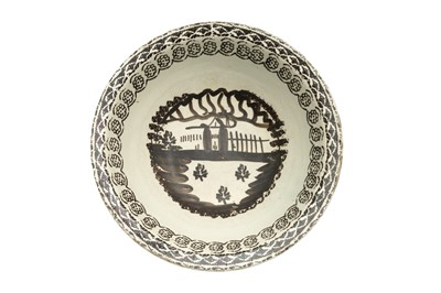 Lot 181 - A MONDOVI WHITE GLAZED POTTERY BOWL, PIEDEMONT, ITALY, 19TH CENTURY