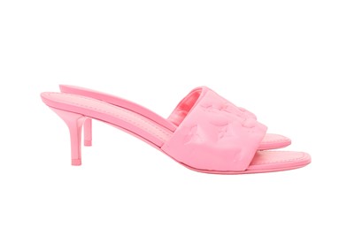 Lot 25 - Louis Vuitton Pink Revival Monogram Heeled Mule - Size 36