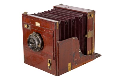 Lot 1 - A H. Moorse Whole Plate Tailboard Mahogany & Brass Camera