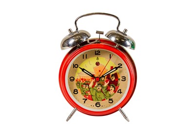 Lot 200 - A Chinese Mechanical Communist Propaganda Automaton Striking Alarm Clock