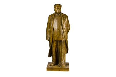 Lot 148 - A large Chinese Cultural Revolution Era Bronzed Fiberglass Statue of Mao