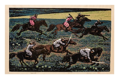 Lot 100 - Dong Hongjian Woodcut Prints