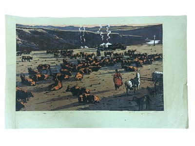 Lot 100 - Dong Hongjian Woodcut Prints