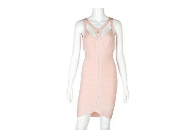 Lot 16 - Herve Leger Icy Rose Cut Out Bandage Dress - Size M
