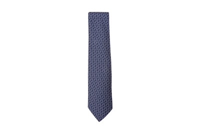 Lot 104 - Hermes Blue H Silk Tie