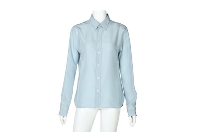 Lot 154 - Ralph Lauren Blue Silk Shirt - Size US 4