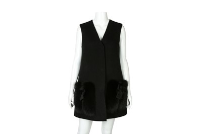 Lot 401 - Fendi Black Wool Long Gilet - Size 38