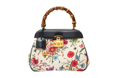 Lot 140 - Gucci Flora Bamboo Top Handle Bag
