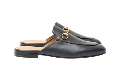 Lot 135 - Gucci Navy Princetown Slipper - Size 38