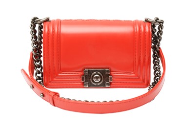 Lot 67 - Chanel Tomato Red Small Boy Bag