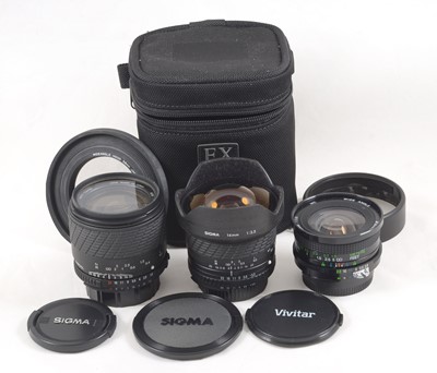 Lot 159 - Three Nikon Fit Manual Focus Wide Angle lenses, inc 14mm.