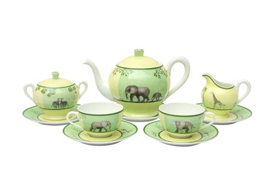 Lot 421 - Hermes Green Africa Tea For Two Set
