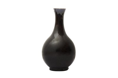 Lot 544 - A CHINESE MONOCHROME AUBERGINE-GLAZED VASE