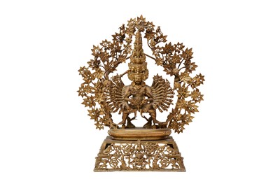 Lot 184 - A LARGE NEPALESE GILT-BRONZE FIGURE OF YAMANTAKA