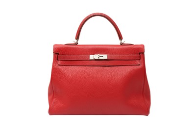 Lot 54 - Hermes Rouge Grenat Clemence Kelly Retourne 35
