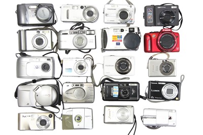 Lot 98 - Twenty Digital Point & Shoot Cameras With Voigtlander Virtus XM8600.