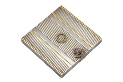 Lot 49 - A RUBY AND DIAMOND COMPACT BY ASPREY