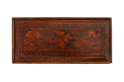 Lot 4 - A 19TH CENTURY PERSIAN LACQUER PAINTED BOX
