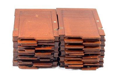 Lot 278 - Group of Twelve Half Plate Mahogany Double Dark Slides.