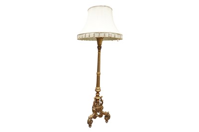 Lot 438 - A LARGE AND IMPRESSIVE GILTWOOD STANDARD LAMP