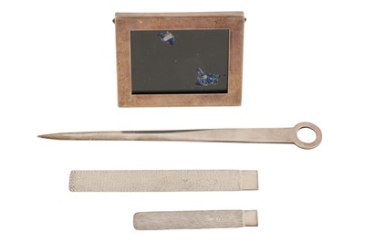 Lot 138 - Two Elizabeth II modernist sterling silver bookmarks, London 1979/1980 by Brian Leslie Fuller