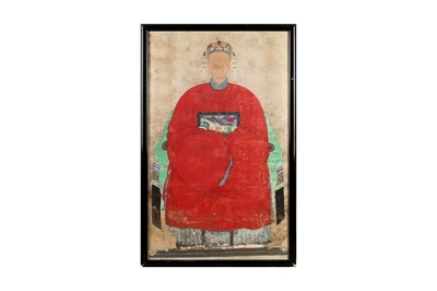 Lot 749 - A CHINESE ANCESTRAL PORTRAIT