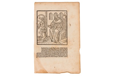 Lot 6 - Passau (Otto von): Incunable leaf from Die vierundzwanzig Alten, oder, Der goldne Thron, 1483