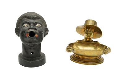 Lot 326 - A GERMAN PAINTED SPELTER TABLE LIGHTER, EARLY 20TH CENTURY