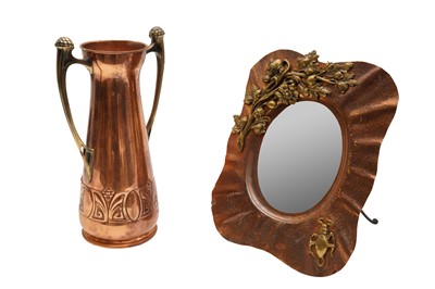 Lot 265 - A WMF COPPER TWIN HANDLED VASE