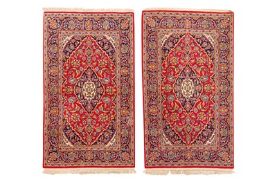 Lot 492 - A PAIR OF KASHAN RUGS, CENTRAL PERSIA