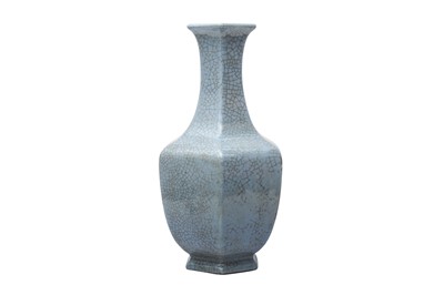 Lot 106 - A LARGE CHINESE GUAN-TYPE HEXAGONAL BALUSTER VASE