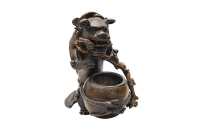 Lot 254 - AN EDMOND ENOT JAPANESE STYLE BRONZE FIGURE OF A MYTHICAL BEAST, LATE 19TH CENTURY CIRCA 1890