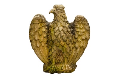 Lot 377 - A CONTINENTAL STONE SCULPTURE OF AN EAGLE, 20TH CENTURY