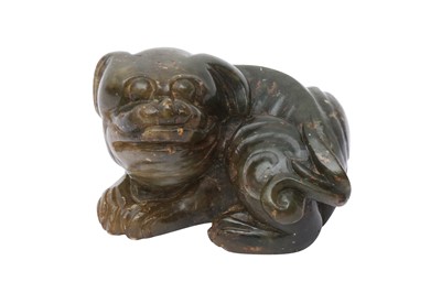 Lot 529 - A CHINESE JADE CARVING OF A DOG