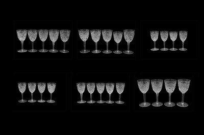 Lot 270 - A PART SUITE OF BACCARAT 'LAGNY' PATTERN GLASSES