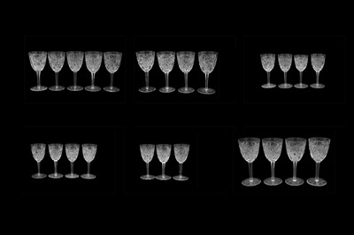 Lot 224 - A PART SUITE OF BACCARAT 'LAGNY' PATTERN GLASSES