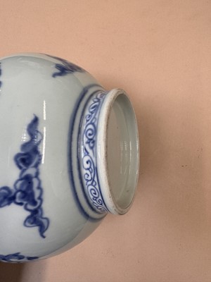 Lot 468 - A CHINESE BLUE AND WHITE 'LOTUS' BOTTLE VASE