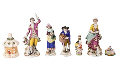 Lot 195 - A GROUP OF SEVEN PORCELAIN FIGURES