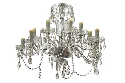 Lot 273 - A TWELVE BRANCH GLASS CHANDELIER, 2OTH CENTURY