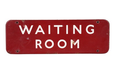 Lot 468 - A MID 20TH CENTURY BRITISH RAILWAYS ENAMELLED WAITING ROOM SIGN