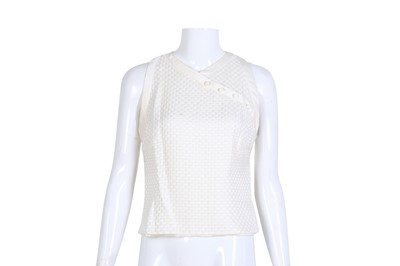 Lot 263 - Valentino Ivory Chinoiserie Sleeveless Top - Size 8