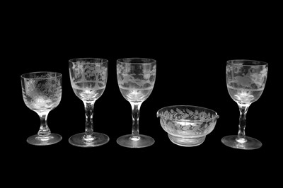 Lot 299 - A GROUP OF ENGRAVED GLASSES